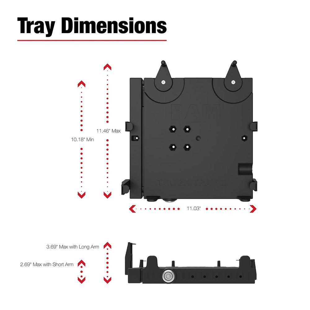 RAM Mount RAM ToughTray III SpringLoaded Laptop Tray RAM2347