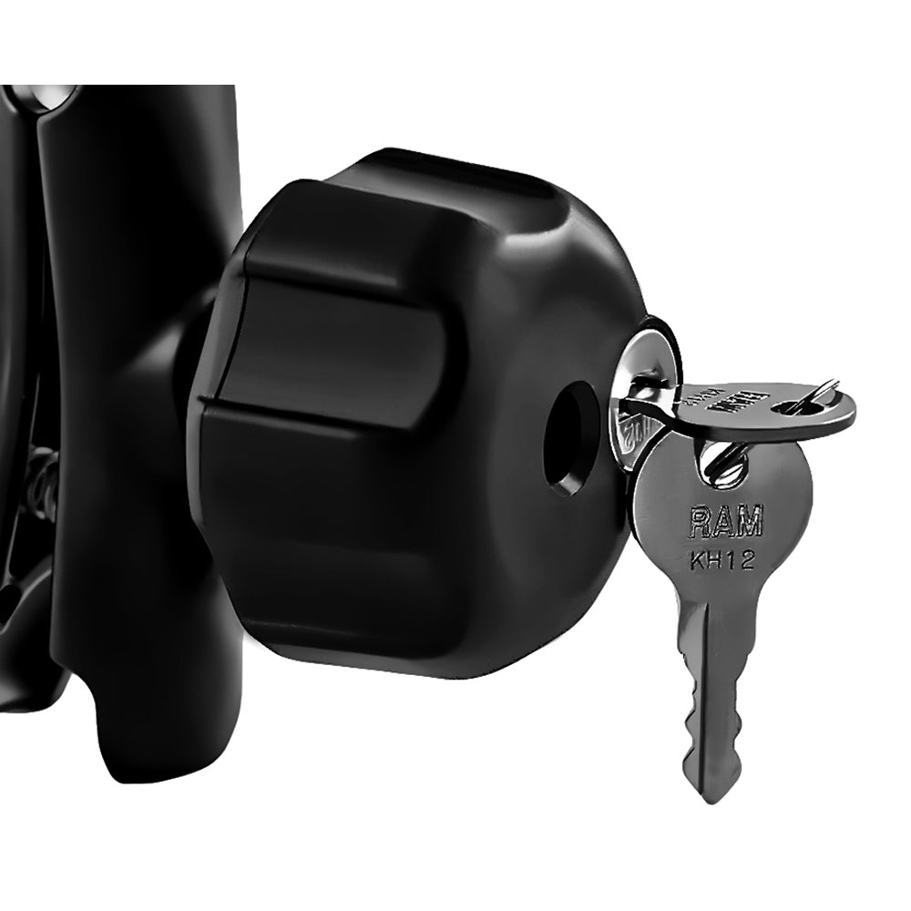 RAM Mount Knob wKeyed Lock 14 20 Brass Hole RAMKNOB3LU
