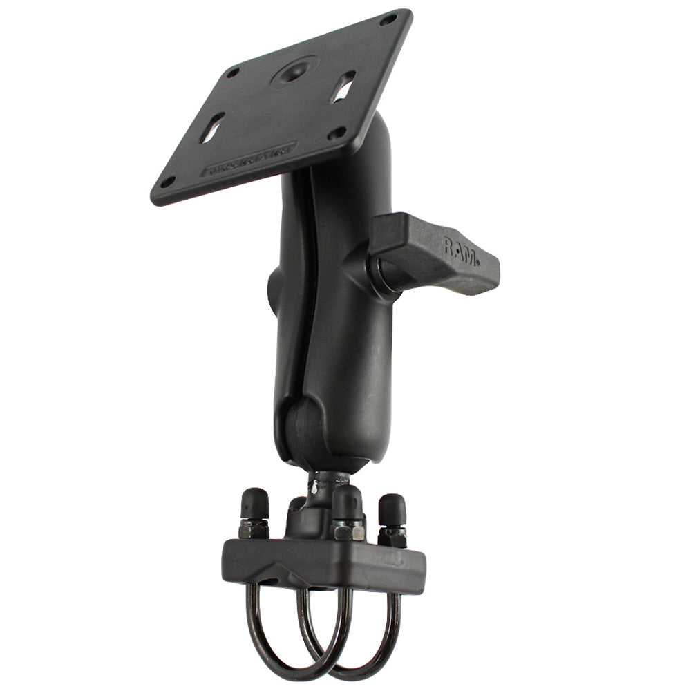 RAM Mount 15 Rail Mount wDouble UBolt Base 3625 Square Base VESA 75mm x 75mm Hole Pattern RAM334U