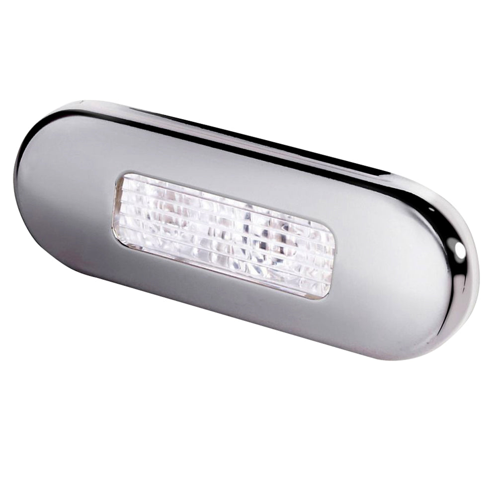 Hella Marine Surface Mount Oblong LED Courtesy Lamp White LED Stainless Steel Bezel 980869301