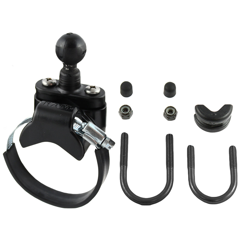 RAM Mount Rail Base wZinc Coated UBolt ATVUTV Strap 1 Ball for Rails to 315 in Diameter RAMB231Z2U