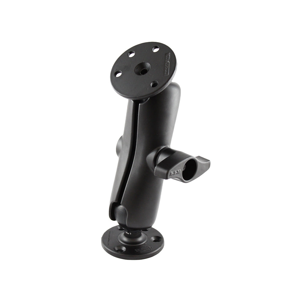 RAM Mount D Size 225 Ball Mount w2 368 Round Plate Medium Length Double Socket Arm RAMD101U