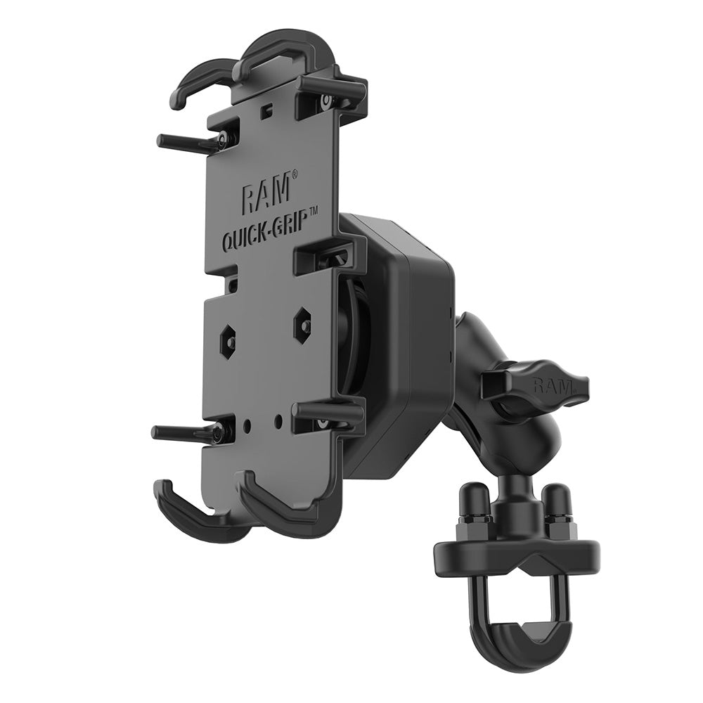 RAM Mount RAM QuickGrip XL Phone Mount wVibeSafe  UBolt Base  Short RAMB149ZAPD4462