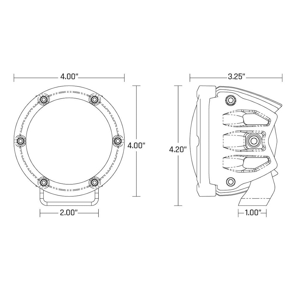 RIGID Industries 360Series 4 LED SAE Fog Beam  White  Set of 2 36120