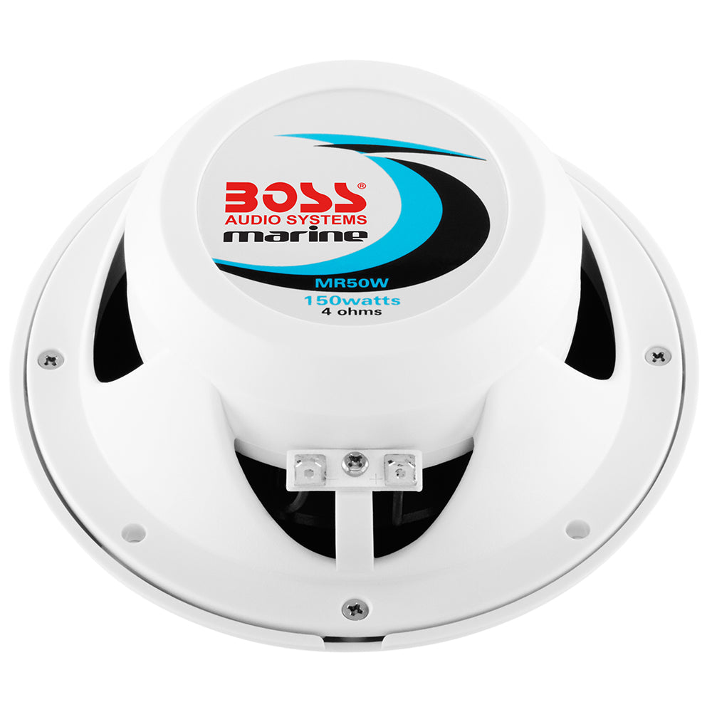 Boss Audio MR50 525 Round Speakers  White  Pair MR50