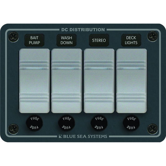 Blue Sea 8262 Waterproof Panel 4 Position  Slate Grey 8262