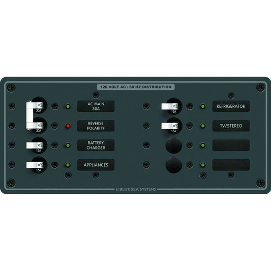 Blue Sea 8412 AC Main  6 Positions  White 8412