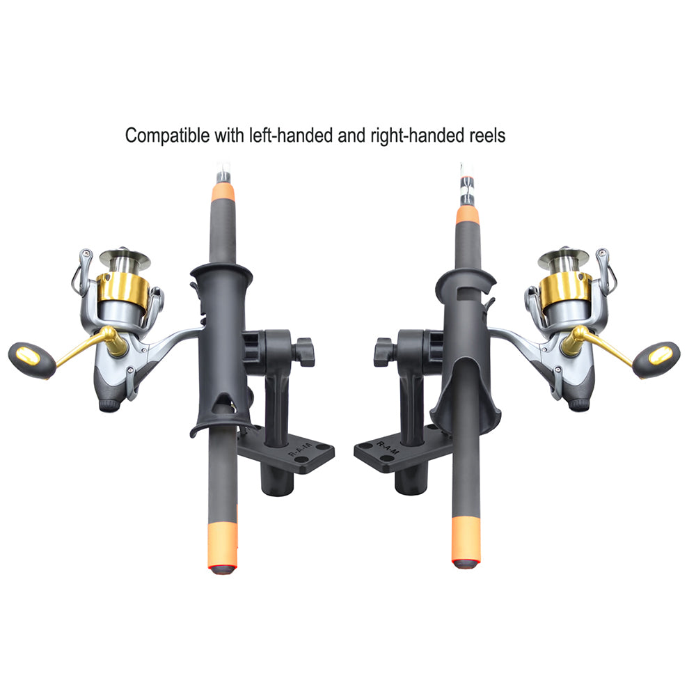RAM Mount RAM Tube Jr Rod Holder wShort 4 Length Post Spline  Flush Mounting Base RAP390SFU