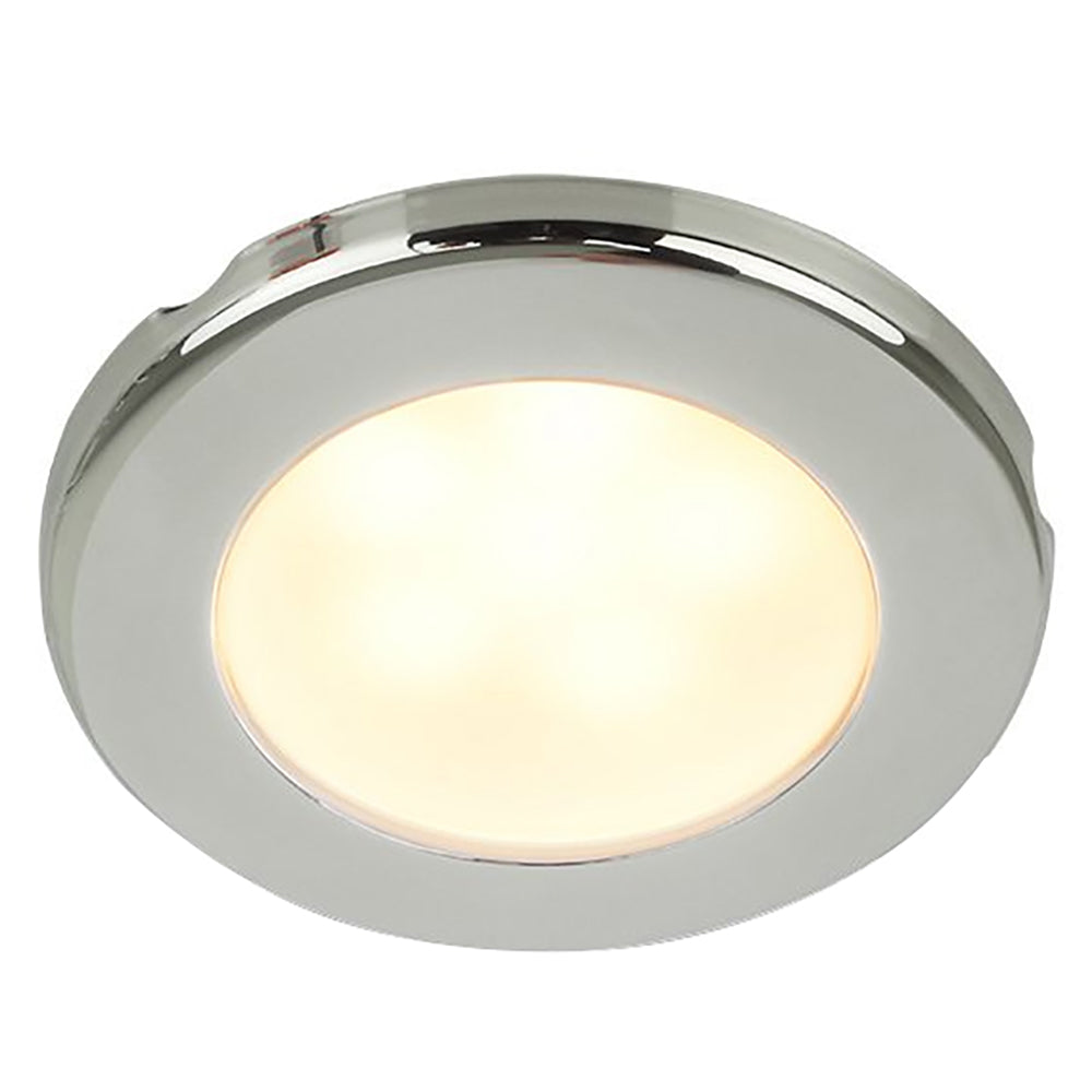 Hella Marine EuroLED 75 3 Round Screw Mount Down Light  Warm White LED  Stainless Steel Rim  24V 958109121