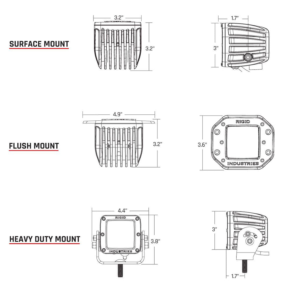 RIGID Industries DSeries PRO SpecterDiffused LED  Pair  Black 502513