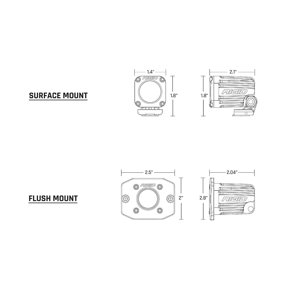 RIGID Industries Ignite Flush Mount Flood  Single  Black 20621