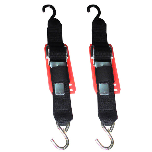 Rod Saver Paddle Buckle Trailer TieDown wVinyl Pad  2 x 4  Pair 2PB4VP